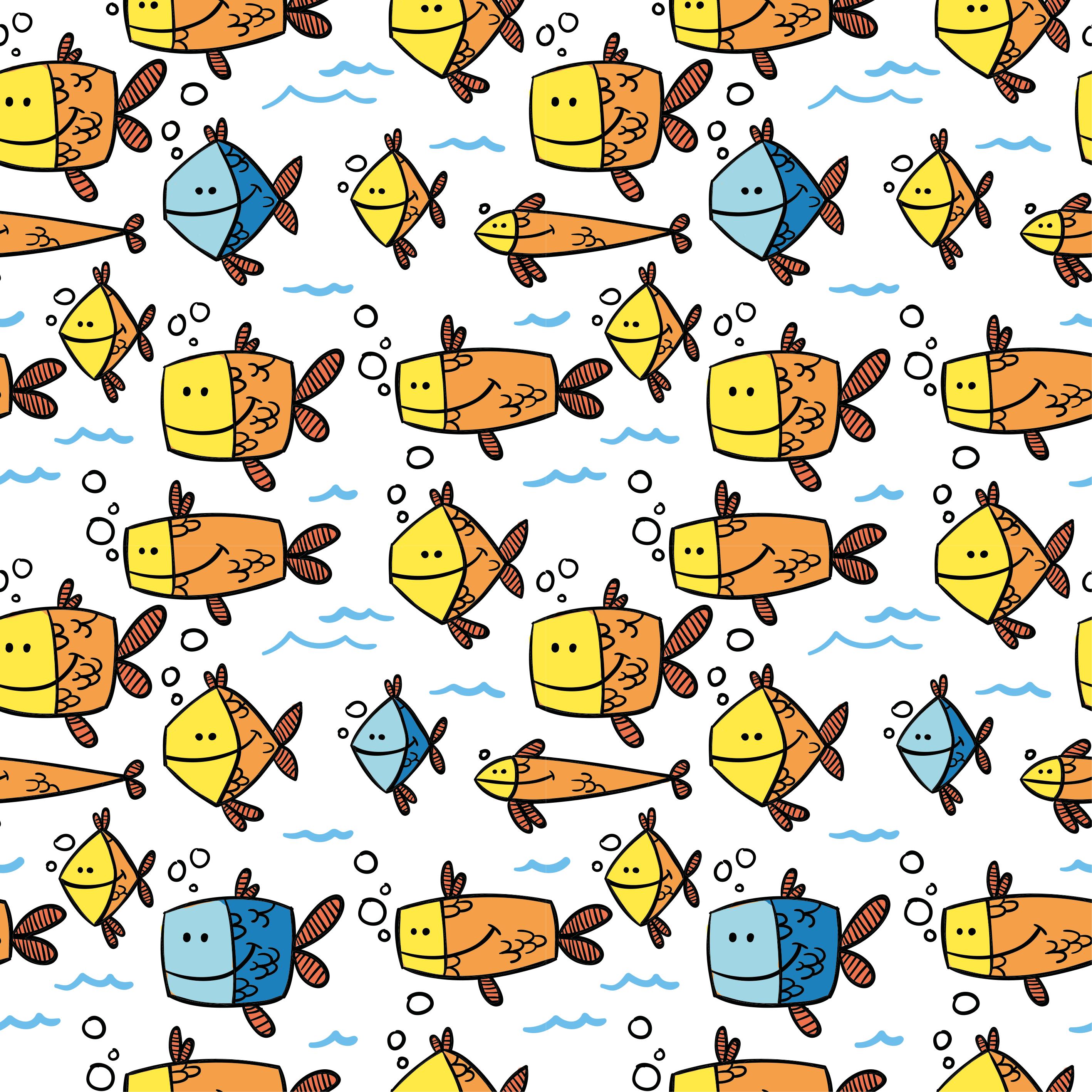 Tapete vinílico de animais peixes coloridos infantil - TenStickers