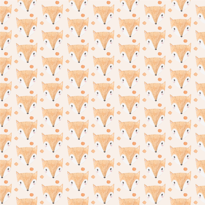Tapete vinílico de animais com padrão de raposinha - TenStickers