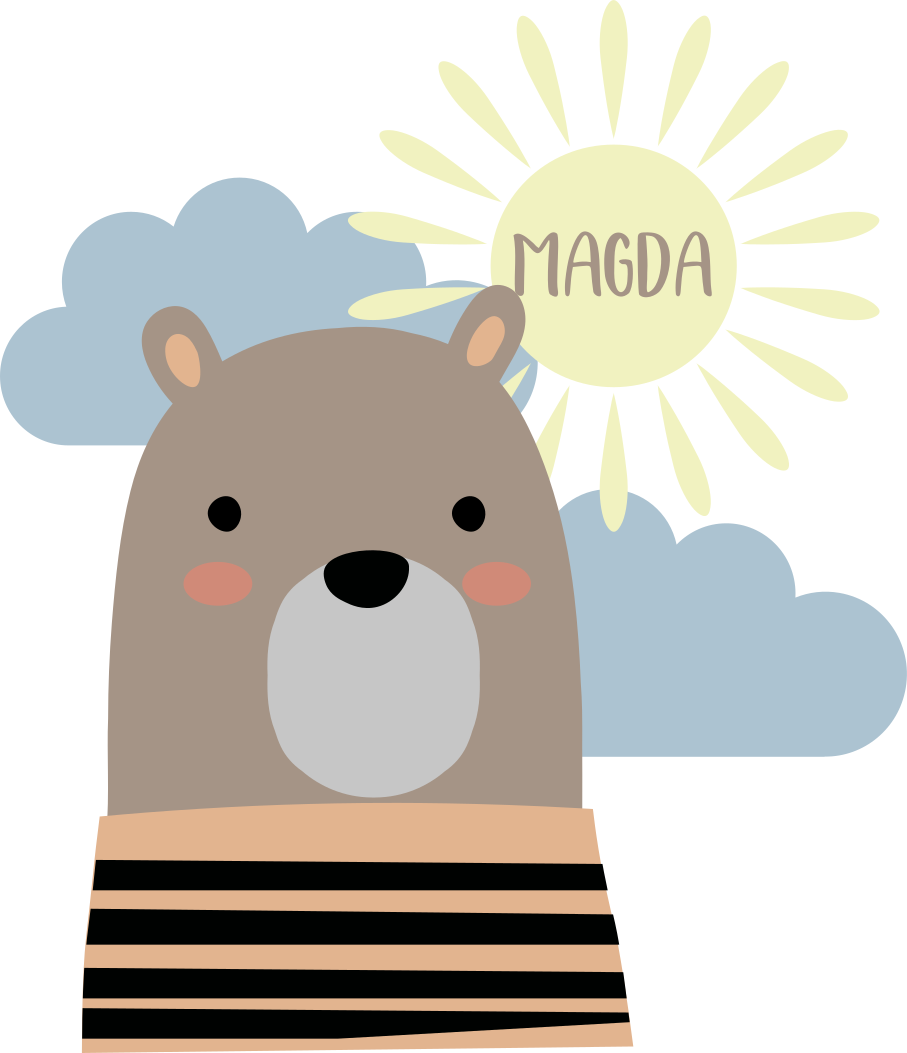 Tapete vinílico de animais urso pardo personalizável - TenStickers