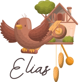 Tapete vinílico de animais relógio cuco personalizável - TenStickers