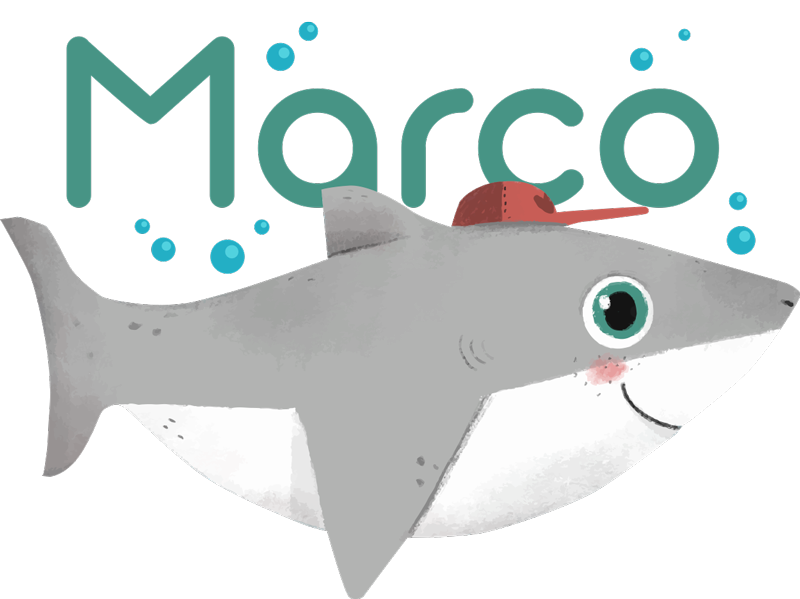 Tapete vinílico de animais tubarão brincalhão - TenStickers