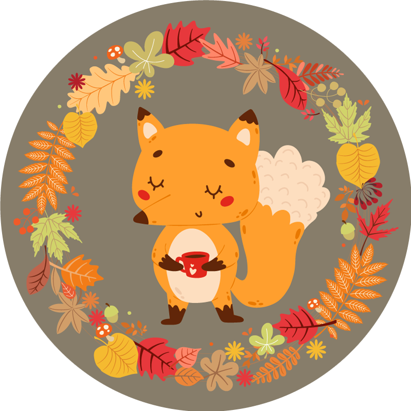 Tapete vinílico de animais escultura de raposa encantadora - TenStickers