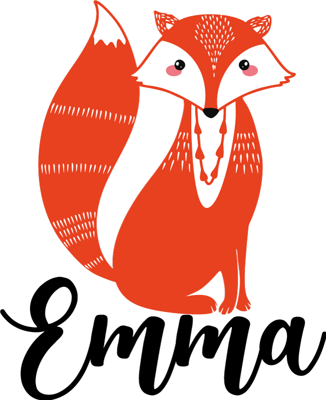 Tapete vinílico de animais ilustração de raposa fofa - TenStickers