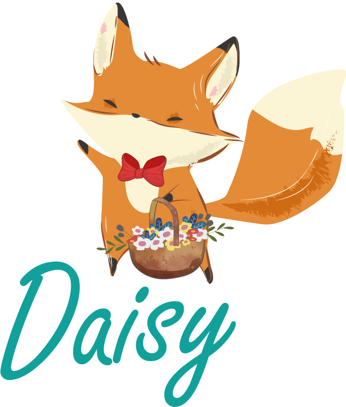 Tapete vinílico de animais personagem raposa brincalhona - TenStickers