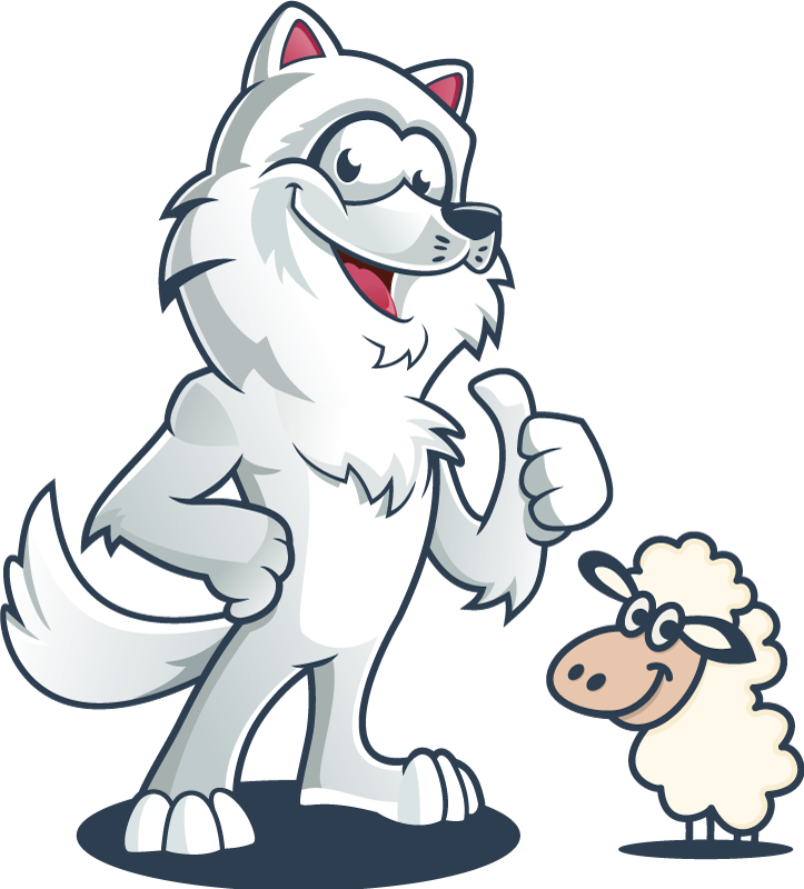 Tapete vinílico de animais lobo alegre - TenStickers