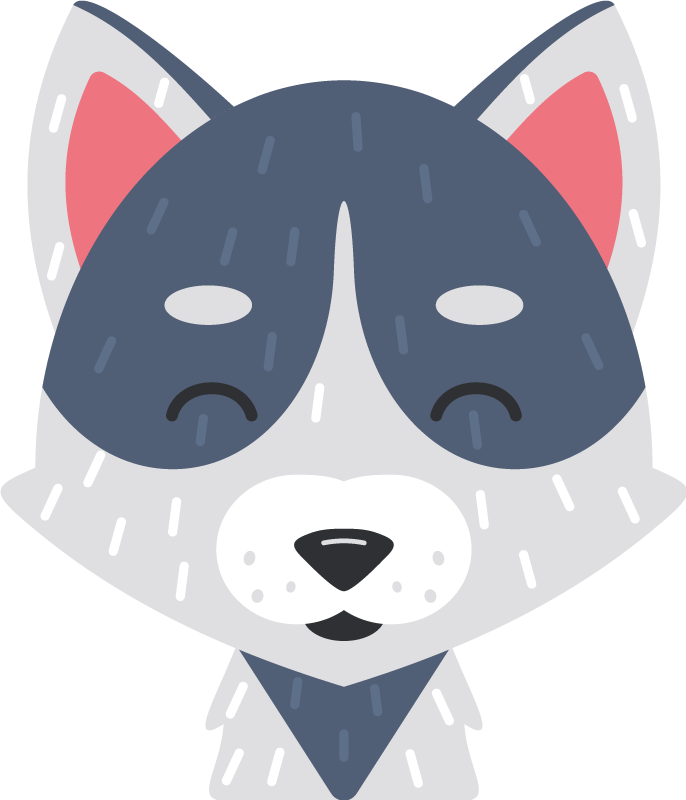 Tapete vinílico de animais rosto de animal feliz - TenStickers