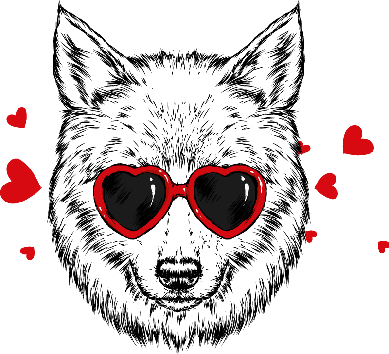 Tapete vinílico de animais emblema do lobo brincalhão - TenStickers