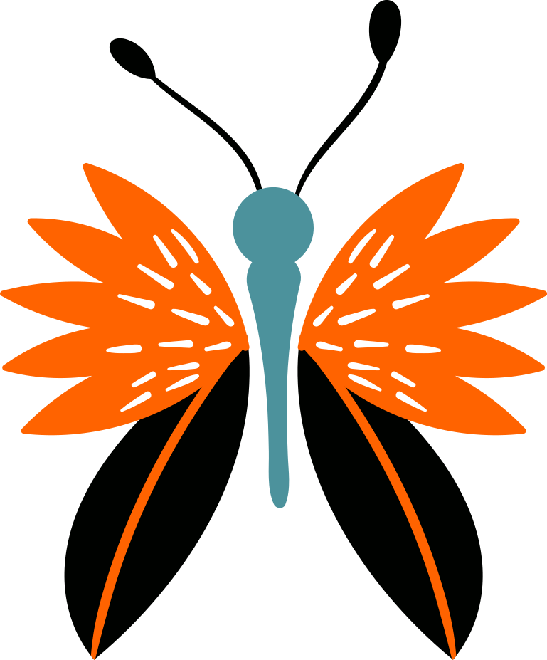 Tapete vinílico de animais acento de borboleta colorida - TenStickers