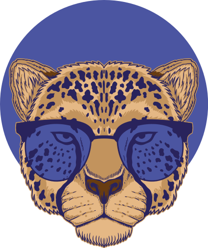 Tapete vinílico de animais leopardo de Óculos - TenStickers