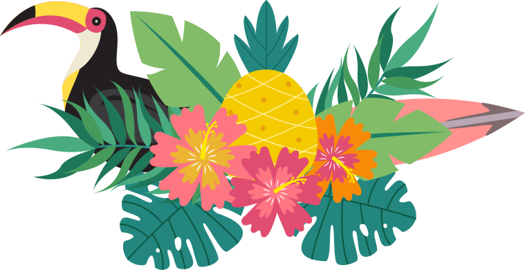 Tapete vinílico de animais com design de pássaros tropicais - TenStickers