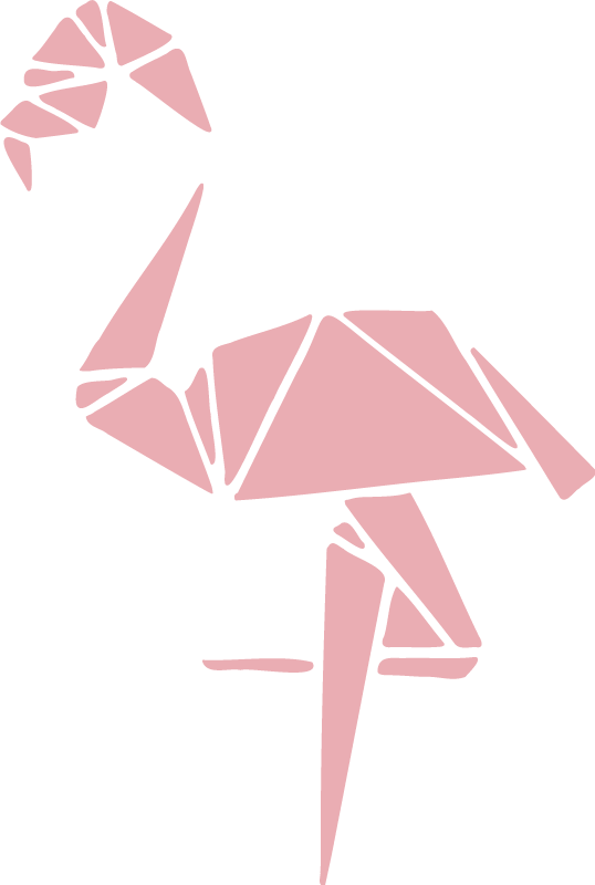 Tapete vinílico de animais com design de flamingo estiloso - TenStickers