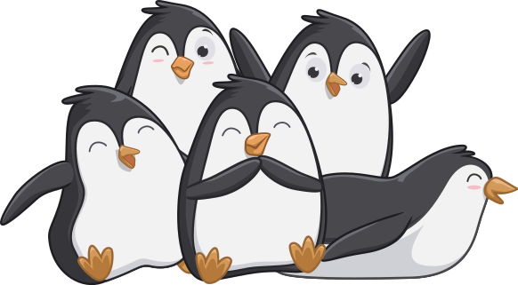 Tapete vinílico de animais família de pinguins feliz - TenStickers