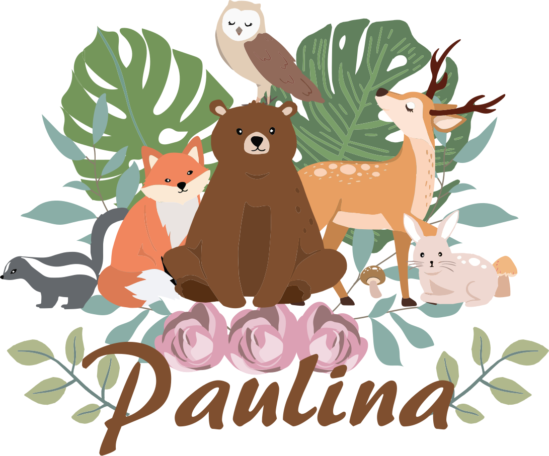 Tapete vinílico de animais encontro na floresta - TenStickers