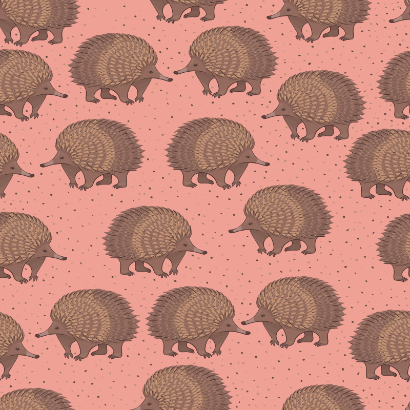 Tapete vinílico de animais com fundo de ouriços - TenStickers
