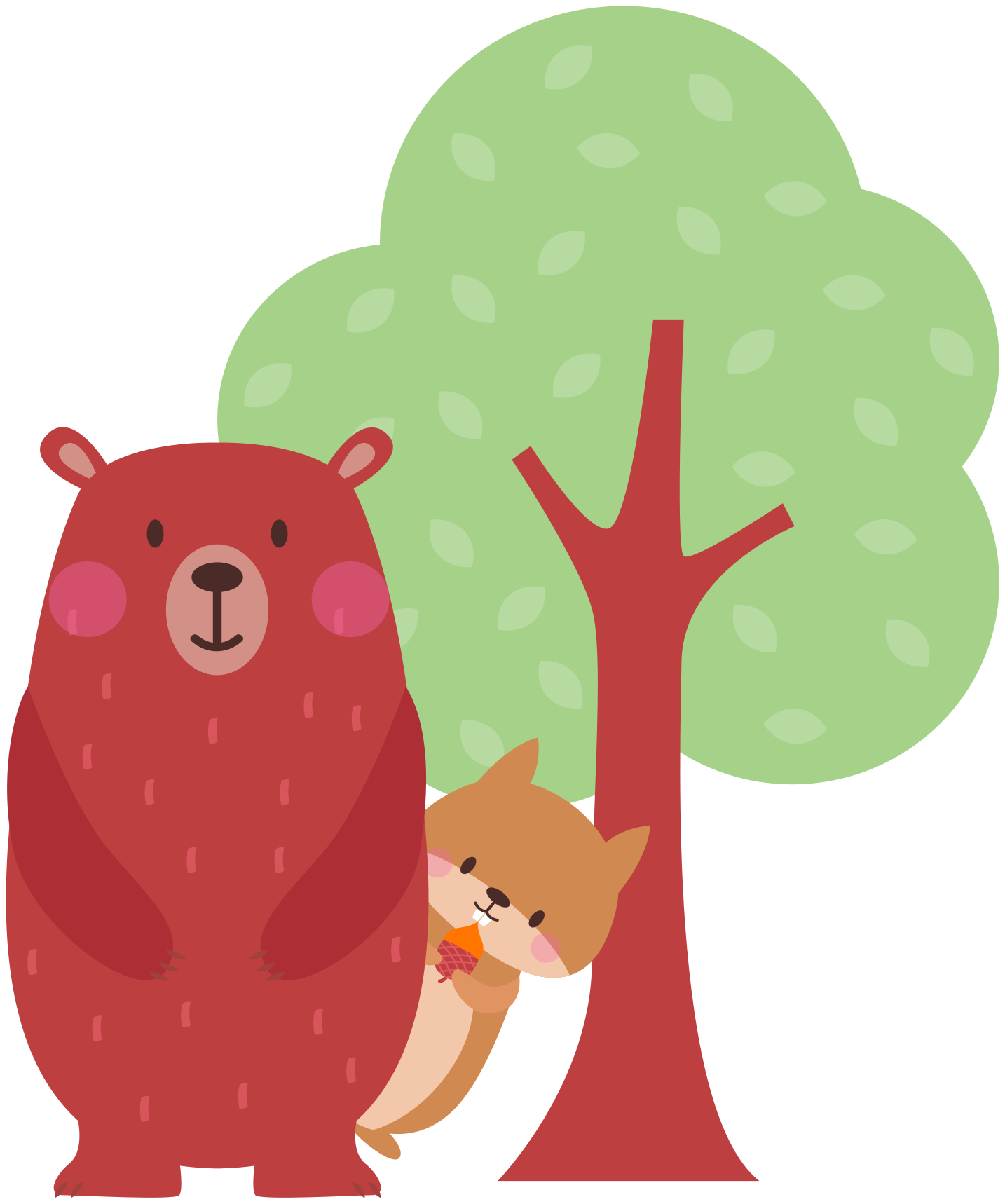 Tapete vinílico de animais urso brincalhão - TenStickers