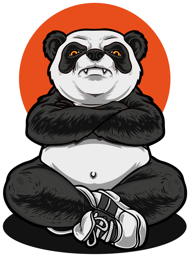 Tapete vinílico de animais panda abraçando a calma - TenStickers