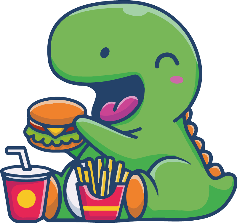 Tapete vinílico de animais dinossauro verde feliz - TenStickers