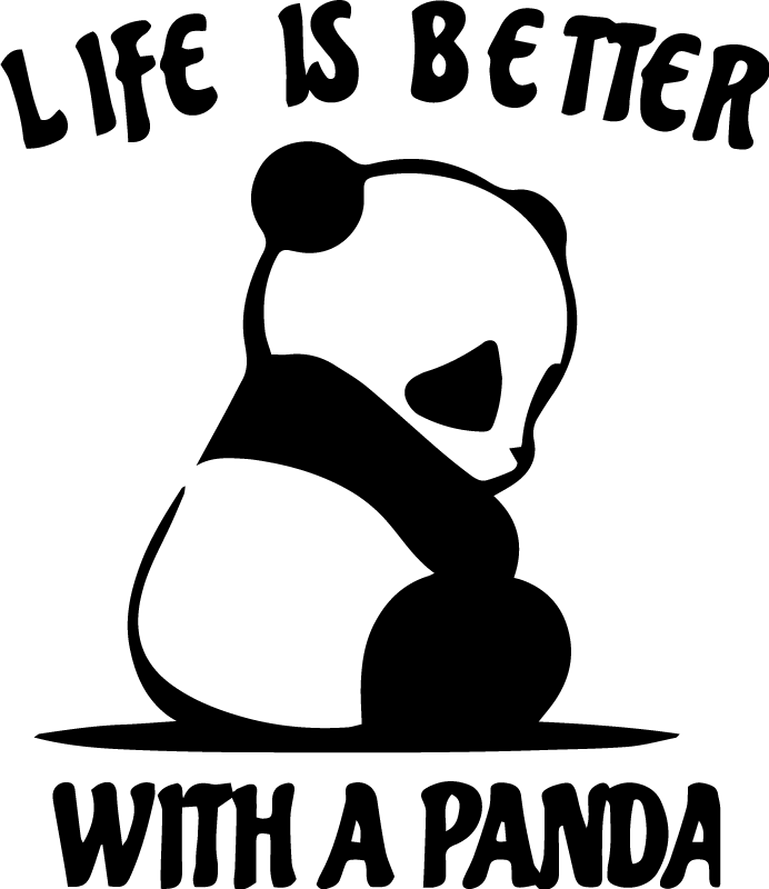 Tapete vinílico de animais citação ilustrativa de panda - TenStickers