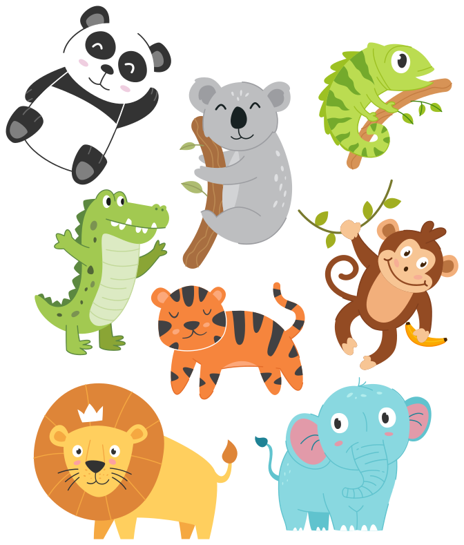 Tapete vinílico de animais desenhados à mão outonais - TenStickers