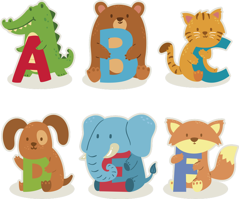 Tapete vinílico de animais alfabeto infantil - TenStickers