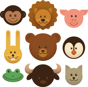 Tapete vinílico de animais criaturas felizes - TenStickers