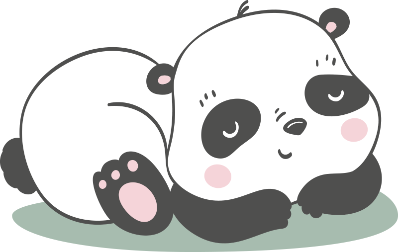 Tapete vinílico de animais com ilustração de panda - TenStickers
