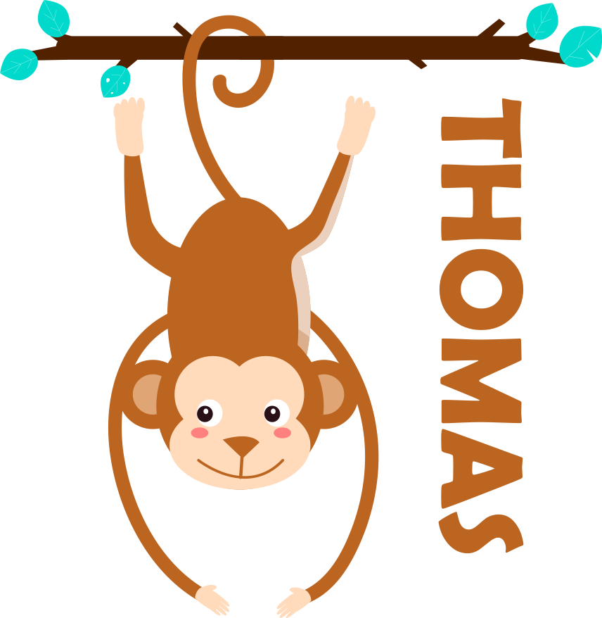 Tapete vinílico de animais estilo macaco divertido - TenStickers