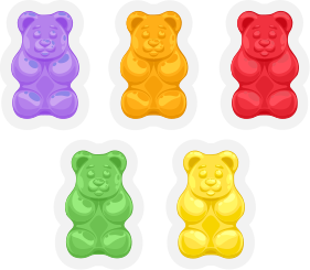 Tapete vinílico de animais formas de urso coloridas - TenStickers