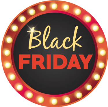 Tapete em vinil black friday promoção redonda vermelha - TenStickers