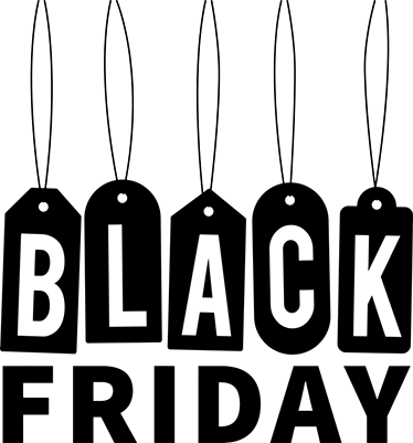 Tapete em vinil black friday texto preto e branco - TenStickers