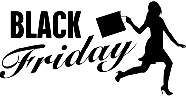 Tapete em vinil black friday mulher comprando - TenStickers