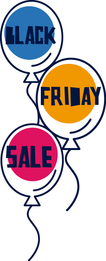 Tapete em vinil black friday balões de ar coloridos - TenStickers
