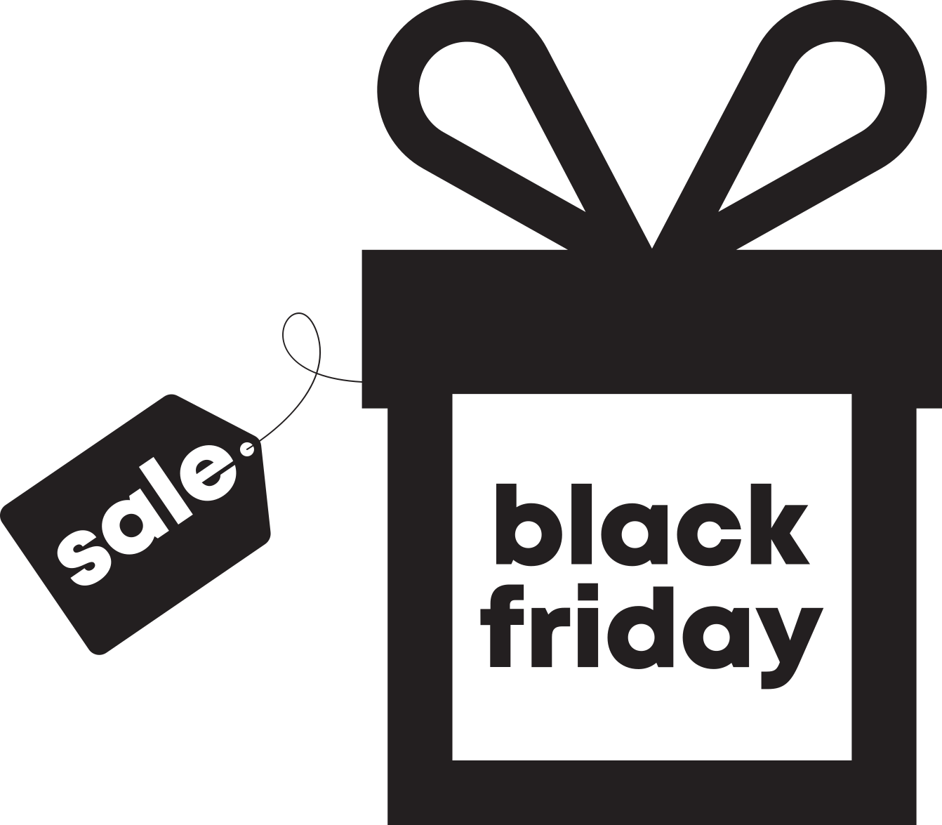 Tapete em vinil black friday como presente - TenStickers