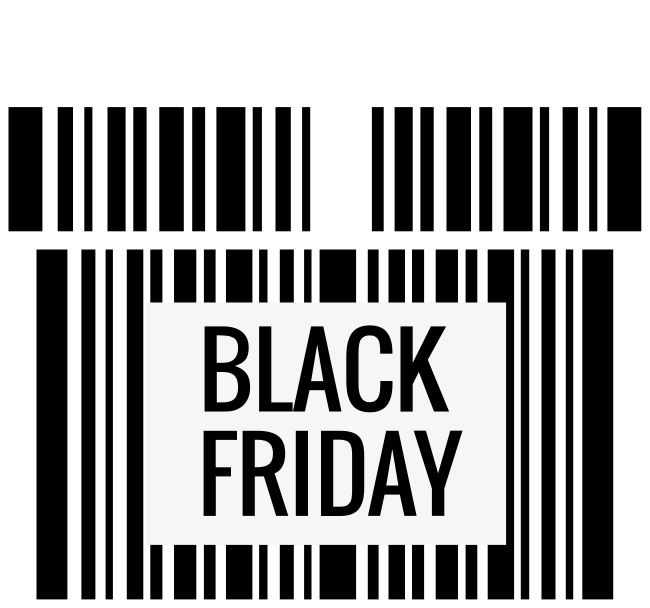 Tapete em vinil black friday código de barras - TenStickers