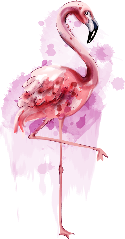 Tapete vinílico de animais silhueta elegante de flamingo - TenStickers