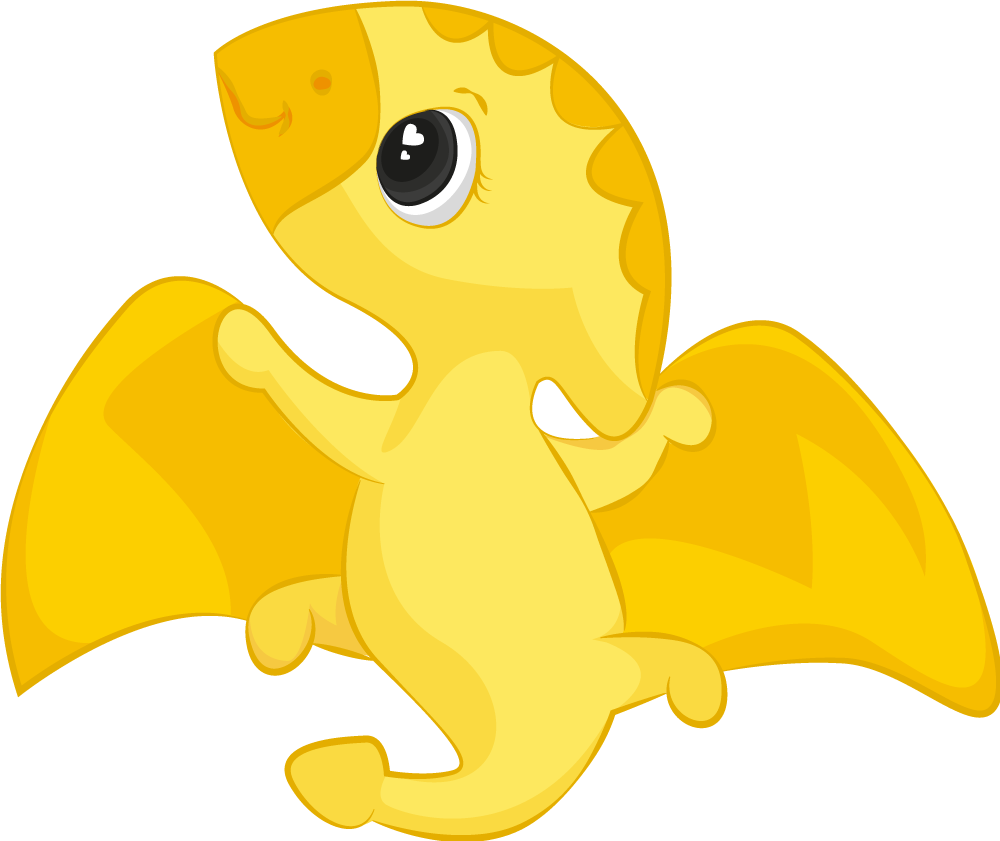 Tapete vinílico de animais dragão amarelo alegre - TenStickers