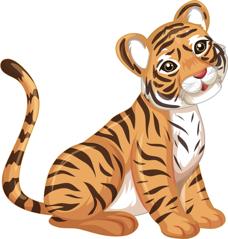 Tapete vinílico de animais filhote de tigre brincalhão - TenStickers