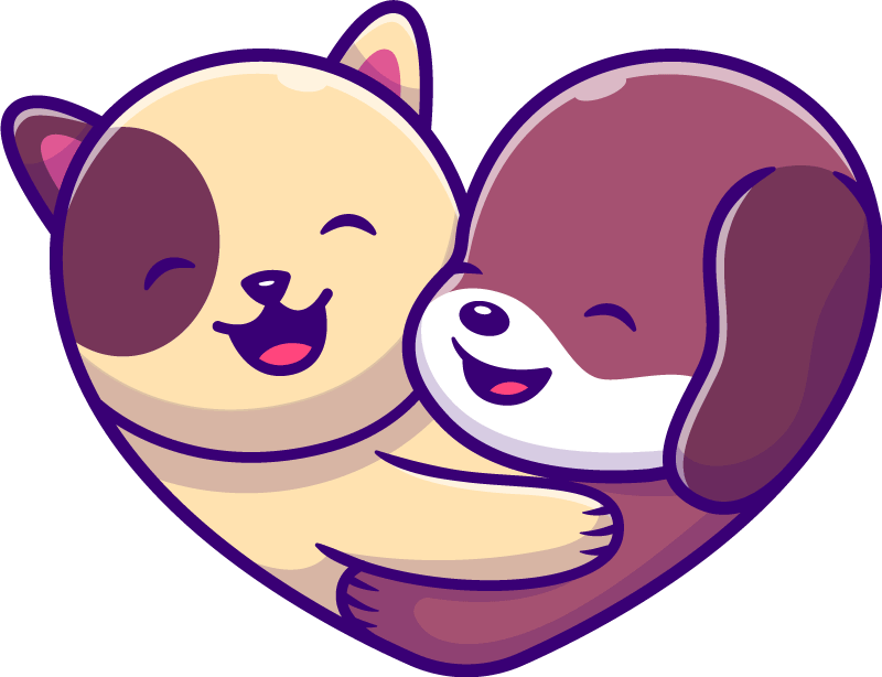 Tapete vinílico de animais abraço fofo de animais - TenStickers