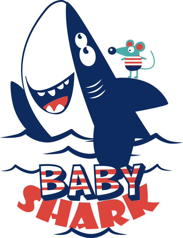 Tapete vinílico de animais tubarão feliz - TenStickers