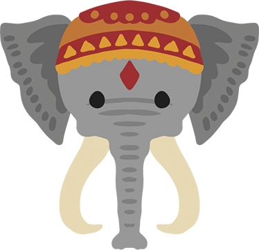 Tapete vinílico de animais cabeça de elefante - TenStickers