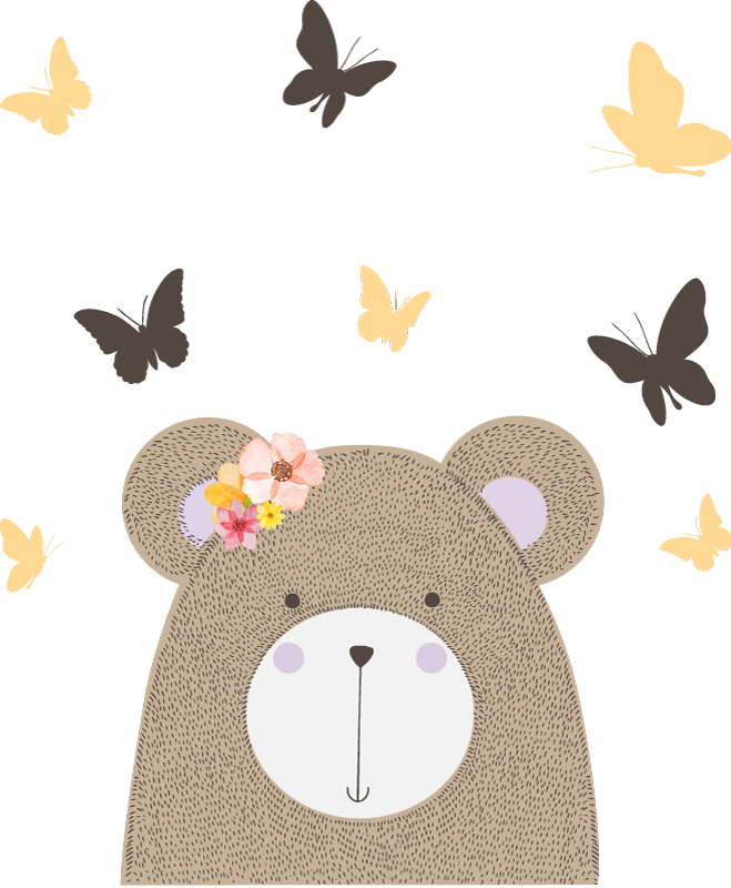 Tapete vinílico de animais com estampa de urso brincalhão - TenStickers