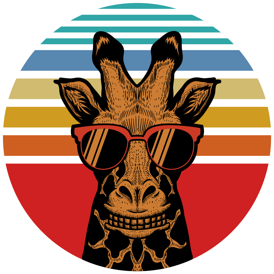 Tapete vinílico de animais girafa com Óculos estilosos - TenStickers