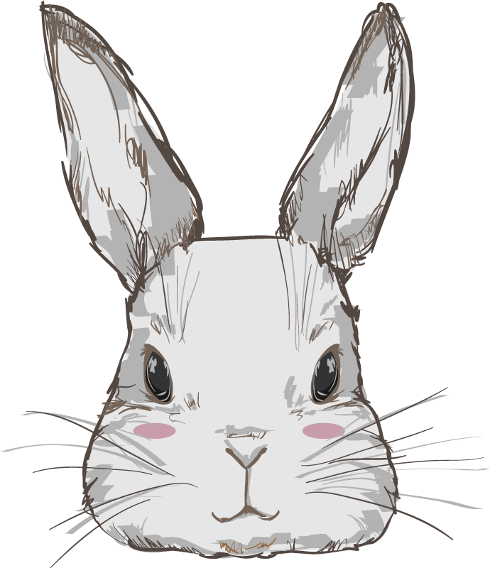 Tapete vinílico de animais cabeça de coelho fofa - TenStickers