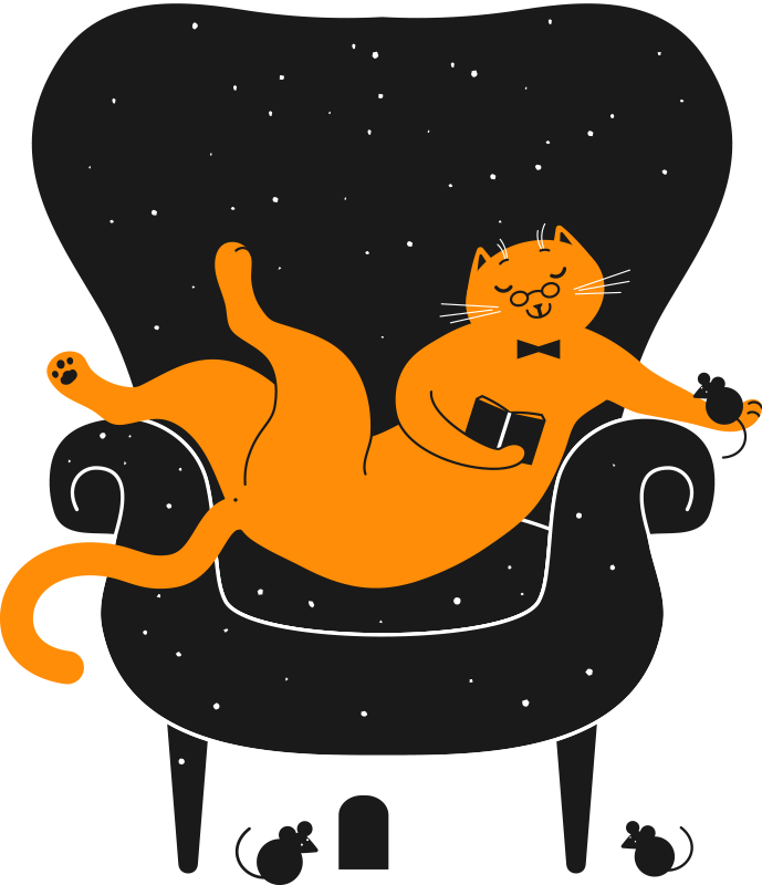 Tapete vinílico de animais gato e rato - TenStickers