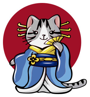 Tapete vinílico de animais gato decorativo japonês - TenStickers
