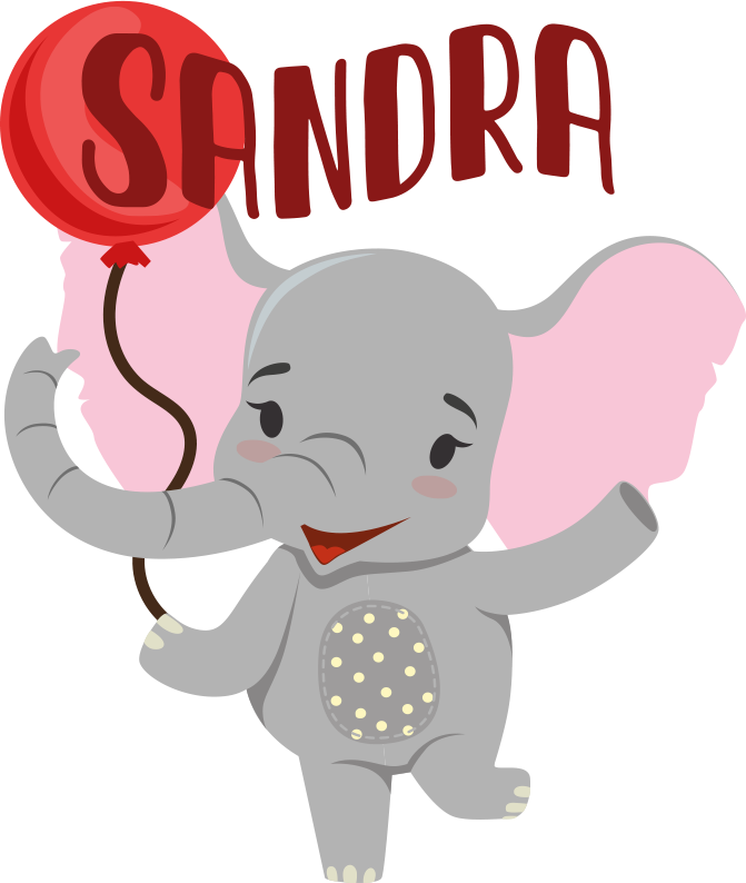 Tapete vinílico de animais elefante e balão - TenStickers
