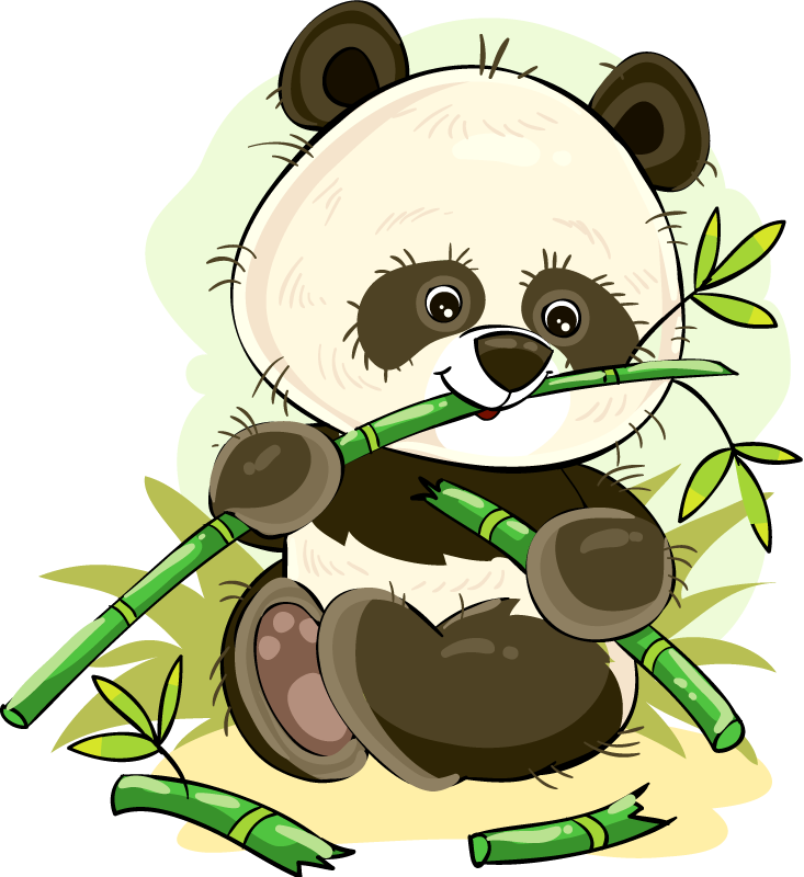 Tapete vinílico de animais com emblema de panda fofo - TenStickers