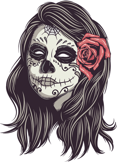 Tapete vinílico halloween menina do dia dos mortos - TenStickers