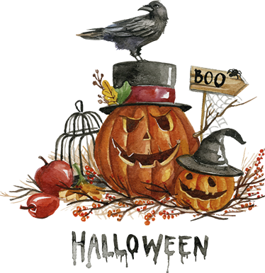 Tapete vinílico halloween abóboras aterrorizantes - TenStickers