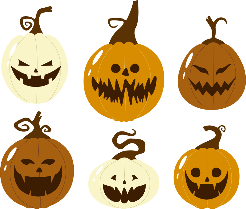 Tapete vinílico halloween kit de abóboras assustadoras - TenStickers